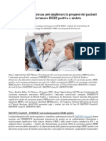 Trastuzumab Deruxtecan Può Migliorare La Prognosi Dei Pazienti Affetti Da Tumore HER2 Positivo o Mutato