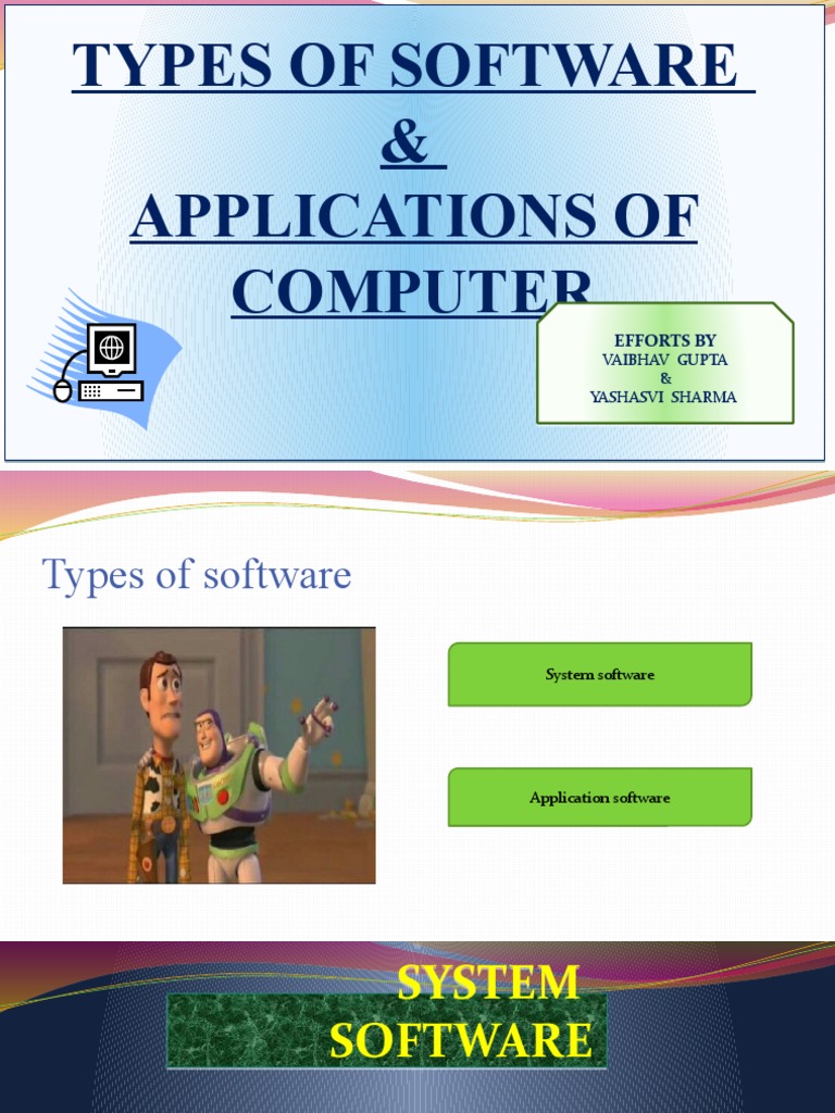 Types of Software & Applications of Computer: Efforts by | PDF ...