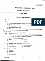 Certificate in Computing (Cic) : Tbrm-End Examination Clune, 2008