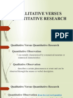 Qualitative Versus Quantitative Research