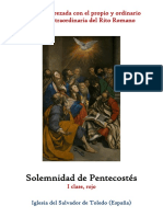 Solemnidad de Pentecostes. Propio y Ordinario de La Santa Misa