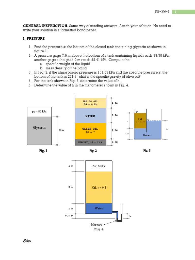 Fluid Pressure Calculations Guide | PDF
