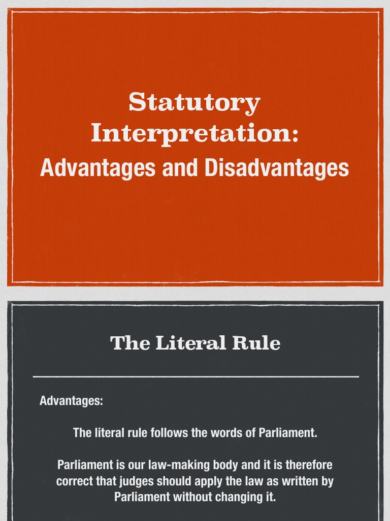 Statutory Interpretation Advantages and Disadvantages PDF Plain