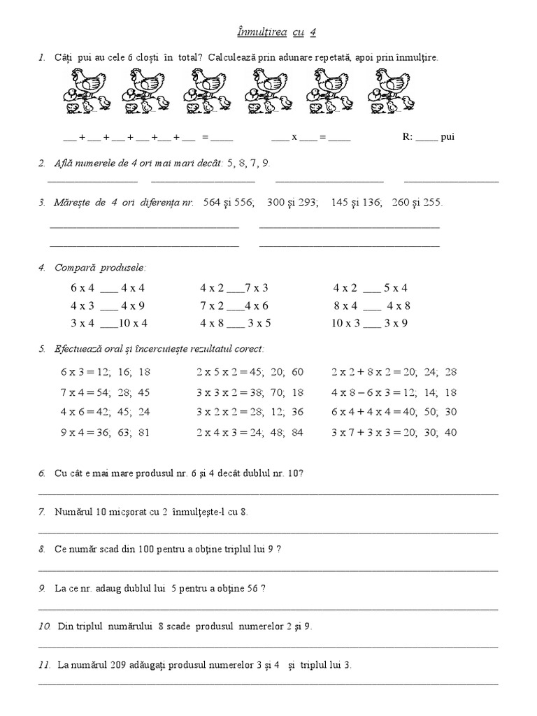 Inmultirea Cu 4 | PDF