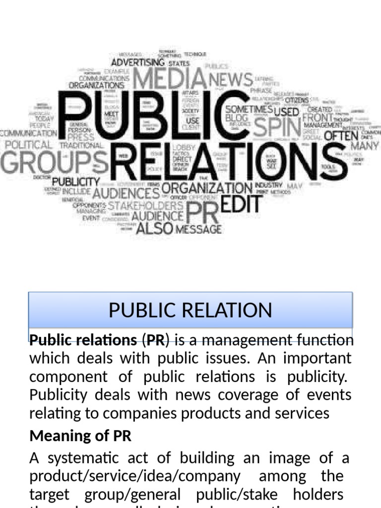 Pr Publicity Pdf Public Relations Reputation