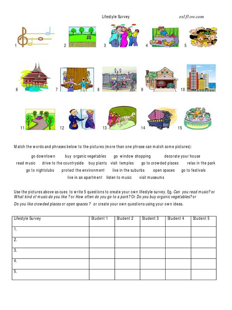 Lifestyle Survey Lesson PDF | PDF