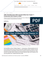 CBSE Class 10 Maths - Important MCQs On Chapter 11 Constructions With Answers PDF