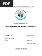 Chanakya National Law University, Patna: Health Law Project On: Abortion Rights: A Global Perspective