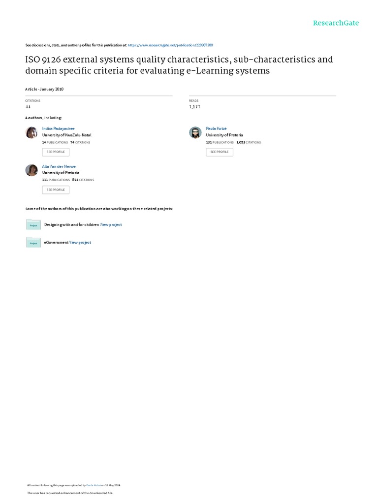 ISO 9126 External Systems Quality Characteristics | PDF | Software ...