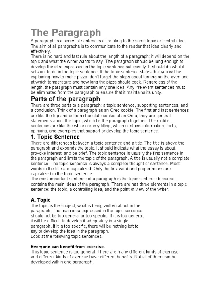 Understanding Paragraph Structure | PDF | Sentence (Linguistics ...