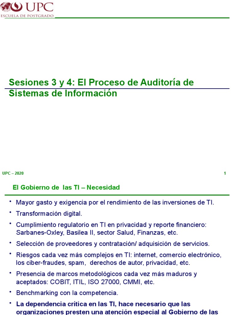 Auditoria de SI - El Proceso de Auditoria | PDF | Auditoría | Contralor