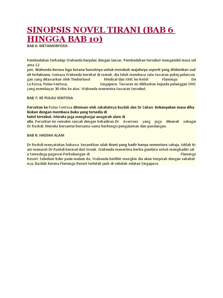 Novel Sinopsis Pdf