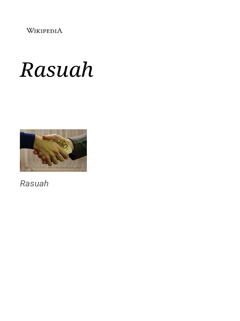 Rasuah - Wikipedia Bahasa Melayu, Ensiklopedia Bebas | PDF