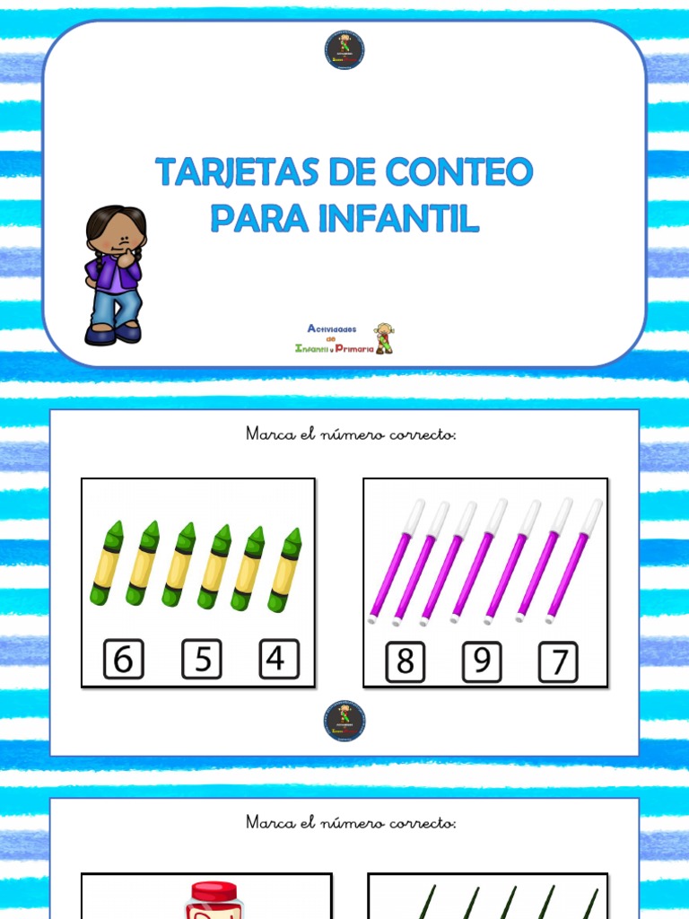 Tarjetas de Conteo del 1 al 20 | PDF