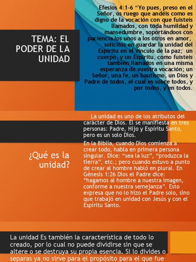El Poder de la Unidad en la Iglesia | PDF | Cristo (título) | espíritu ...