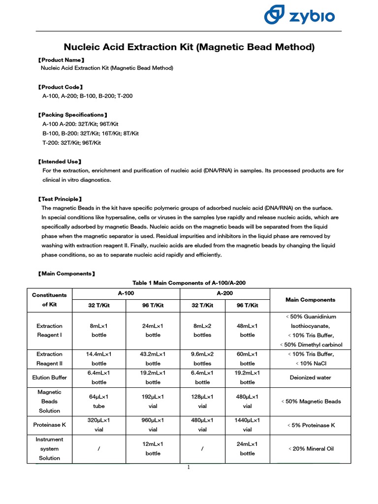 Nucleic Acid Extraction Kit Guide | PDF | Polymerase Chain Reaction ...