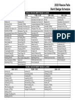 2020 Resica Falls Merit Badge Schedule