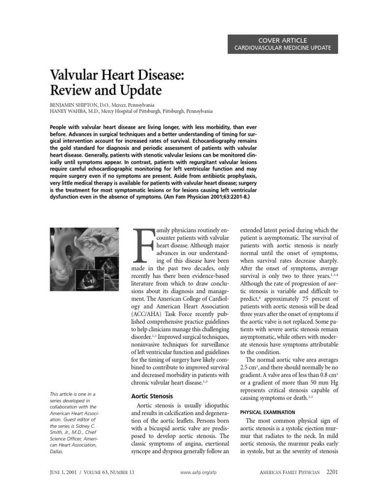Aafp Valvular Heart Disease PDF | PDF | Echocardiography | Heart Failure