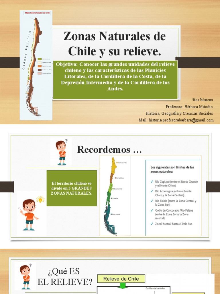 CLASE 1 Zonas Naturales de Chile (Relieve) 5TOS | PDF | Terreno | Andes