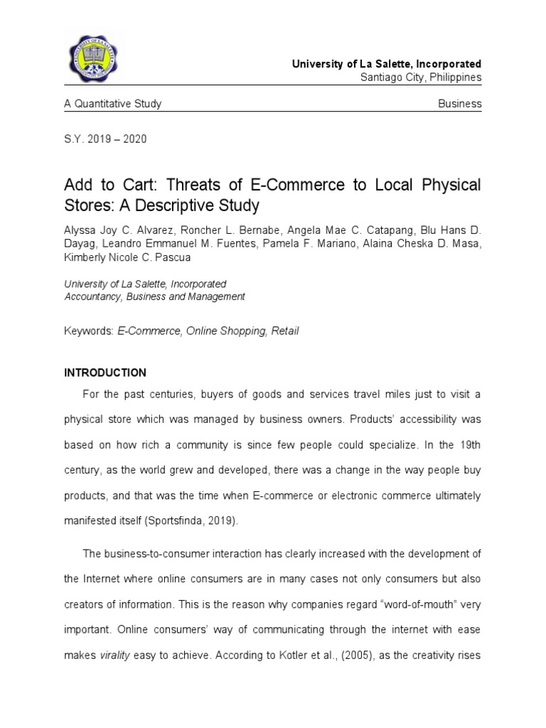 E-Commerce Threats to Local Retailers | PDF | E Commerce | Retail