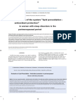 Assessment of The System "Lipid Peroxidation - Antioxidant Protection"