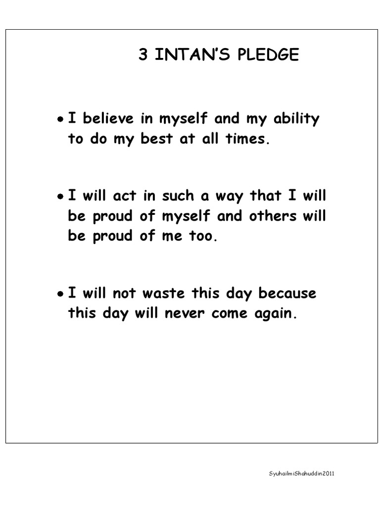 Intan's Alpha Pledge | PDF | Self-Improvement