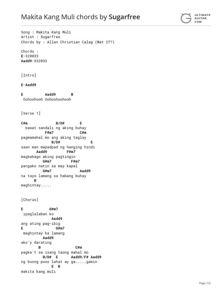 MakitaKangMuliChordsver2bySugarfreetabsUltimateGuitarArchive PDF