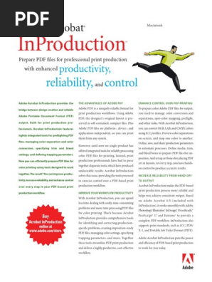 Adobe Acrobat InProduction