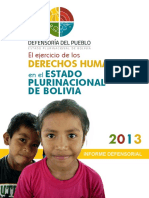 Informe Sobre El Ejercicio de Los Derechos Humanos en El Estado Plurinacional de Bolivia 2013