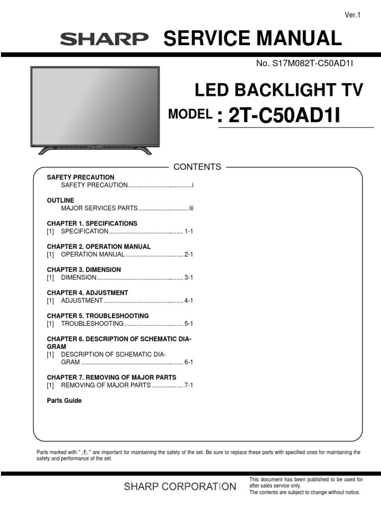 Service Manual TV Sharp Led Aquos 50 Inch PDF PDF Solder Resistor