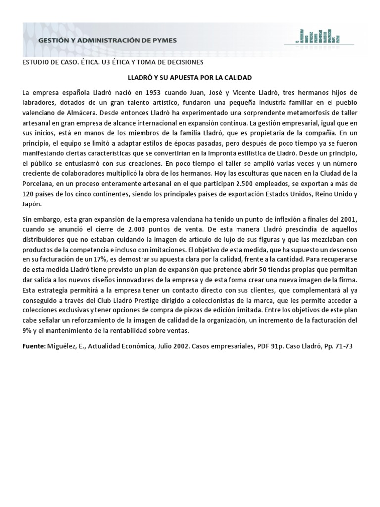 Caso Lladró PDF PDF Business Economias