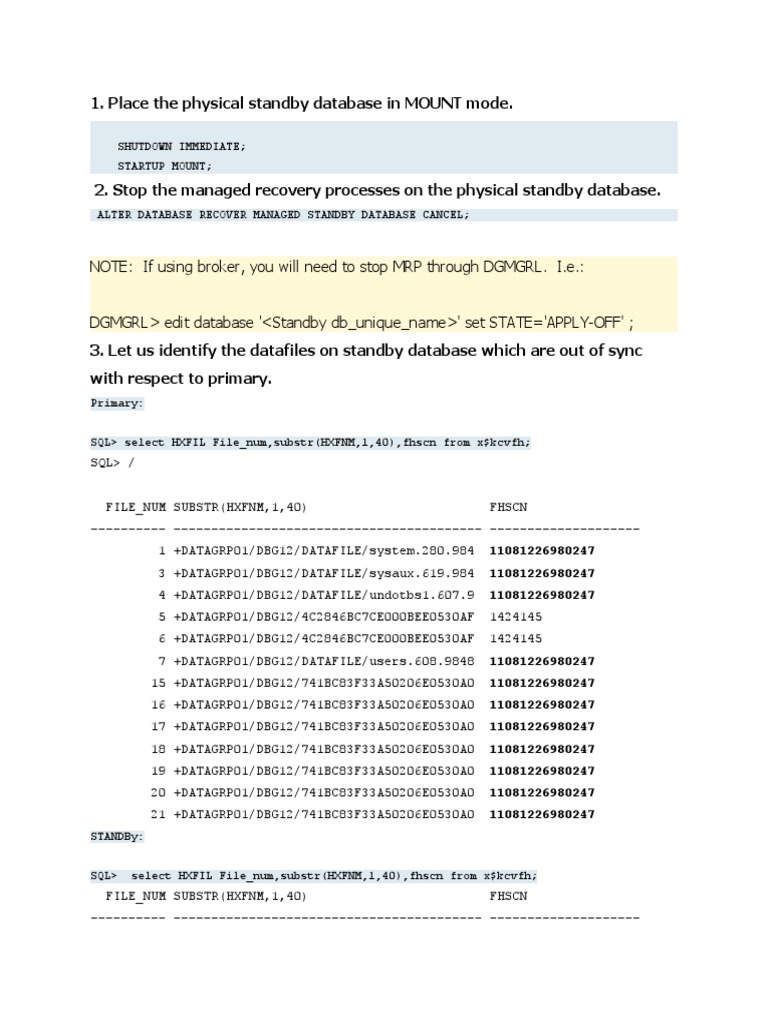 12c. Rolling Forward A Physical Standby Using Recover From Service