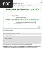 Conditional or Ternary Operator ( - ) in C - C++