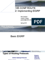 Cis 185 CCNP Route Chapter 2: Implementing EIGRP: Rick Graziani Cabrillo College Graziani@cabrillo - Edu Spring 2015