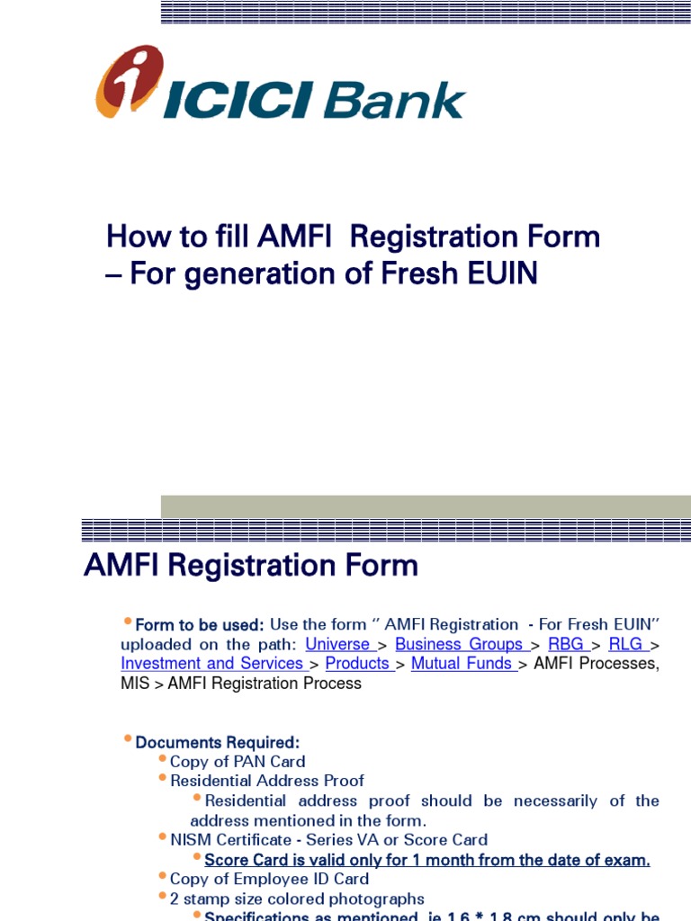 How To Fill The AMFI Registration Form 30 Copies (9 Pages) Back To Back Business