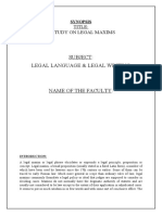 Subject: Legal Language & Legal Writing: Title: A Study On Legal Maxims