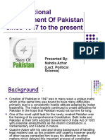 Constitutional Development of Pakistan Since 1947 To The