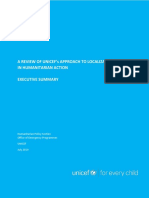 Working Paper :A REVIEW OF UNICEF's APPROACH TO LOCALIZATION IN HUMANITARIAN ACTION