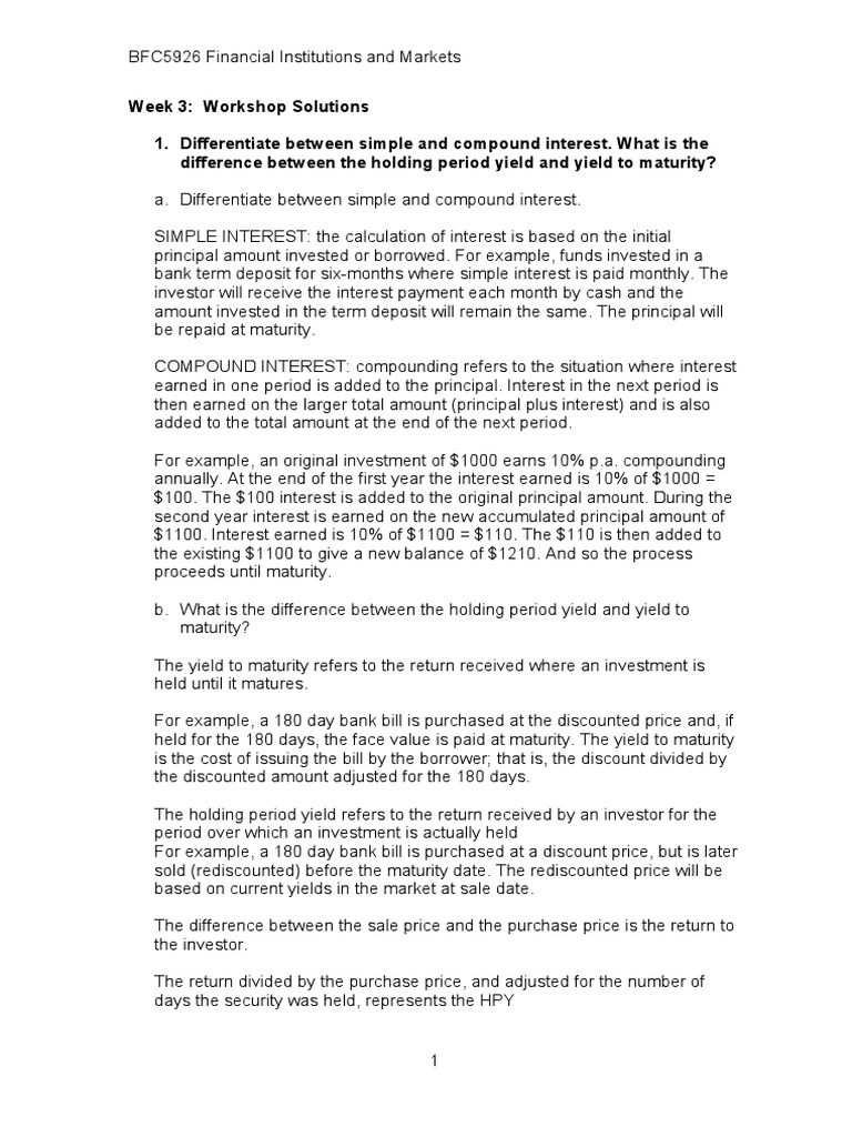 Simple vs. Compound Interest Guide | PDF | Discounting | Yield (Finance)