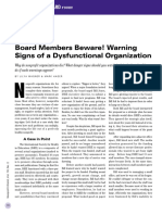 Warning Signs of A Dysfunctional Organization