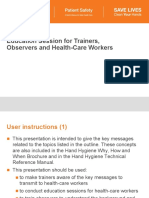 Education Session For Trainers, Observers and Health-Care Workers