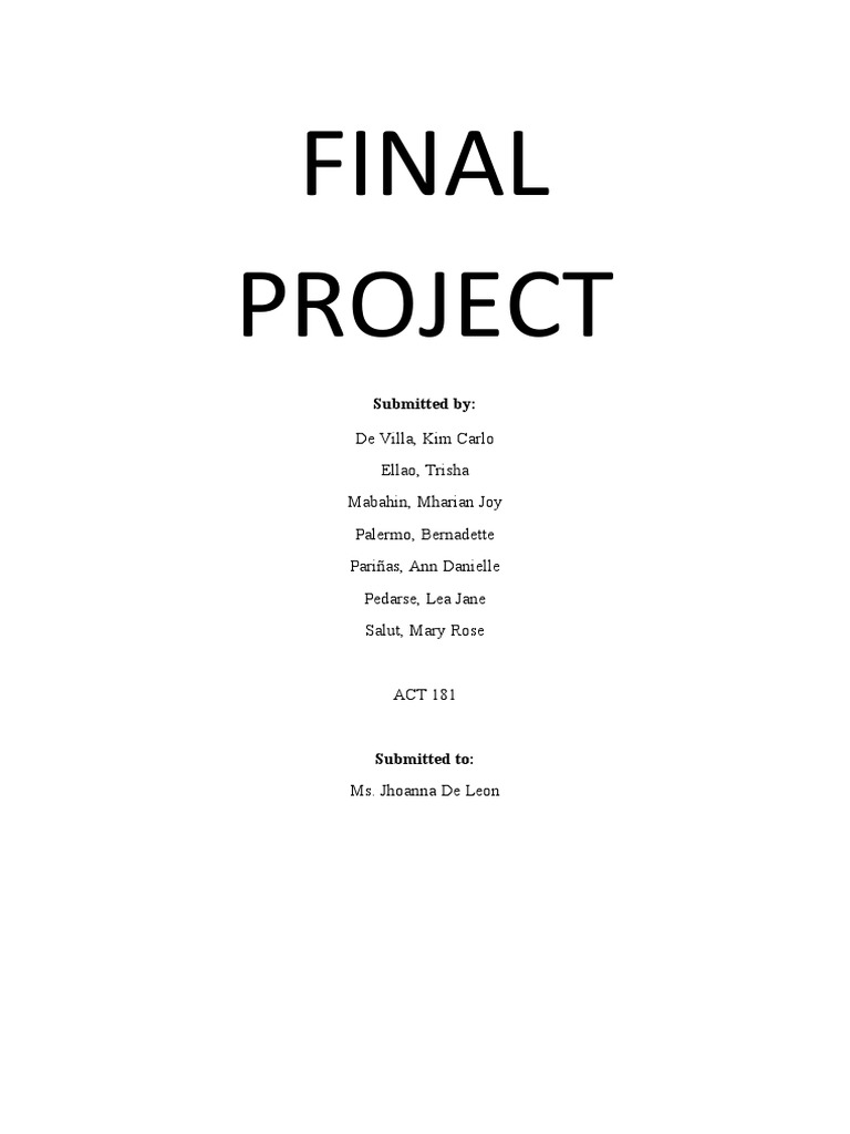 Final Project: Submitted by | PDF | Philippines
