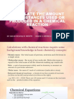 Calculate The Amount of Substances Used or Produced