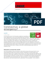 Coronavirus: A Global Emergency?