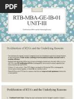 RTB-MBA-GE-IB-01 Unit-Iii: Proliferation of RTA's and The Underlying Reasons