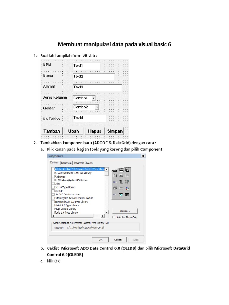 Manipulasi Data di Visual Basic 6 | PDF