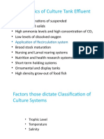 Culture Tank Effluent Characteristics and Classification Factors