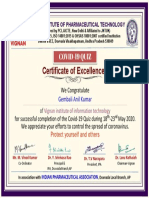 Certificate For Gembali Anil Kumar For - VIPT-COVID-19 QUIZ
