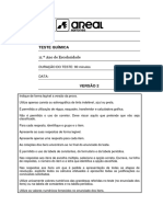 Teste de Química sobre Alcoolemia e Titulação de Ácido