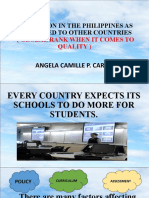 Education in The Philippines As Compared To Other Countries